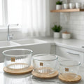 Fluted Airtight Glass Bowls Set - Pleco Houseware