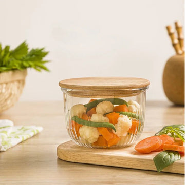 Fluted Airtight Glass Bowls Set - Pleco Houseware