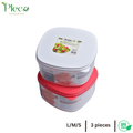 Food Storage Container Pack of 3 | Stackable BPA - Free Plastic Airtight Crisper Multipurpose Organizer Boxes - Pleco Houseware