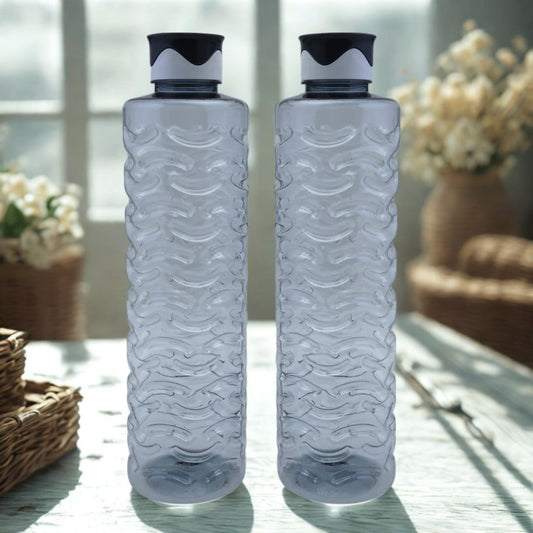 Fridge Water Bottle 2 - Piece Set – 1200ml Each | Unbreakable Food Grade PET Plastic | Jumbo Series - Pleco Houseware