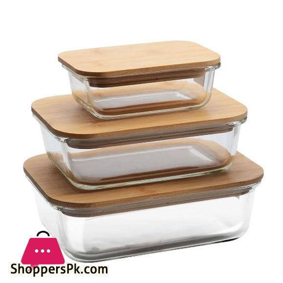 Rectangular Glass Storage Box with Lid - Pleco Houseware