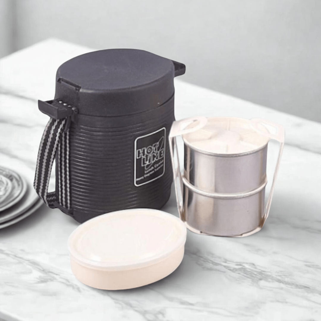 HOTMASTER 2+1 Layer Tiffin Insulated Travelling Office Lunch Box - Pleco Houseware