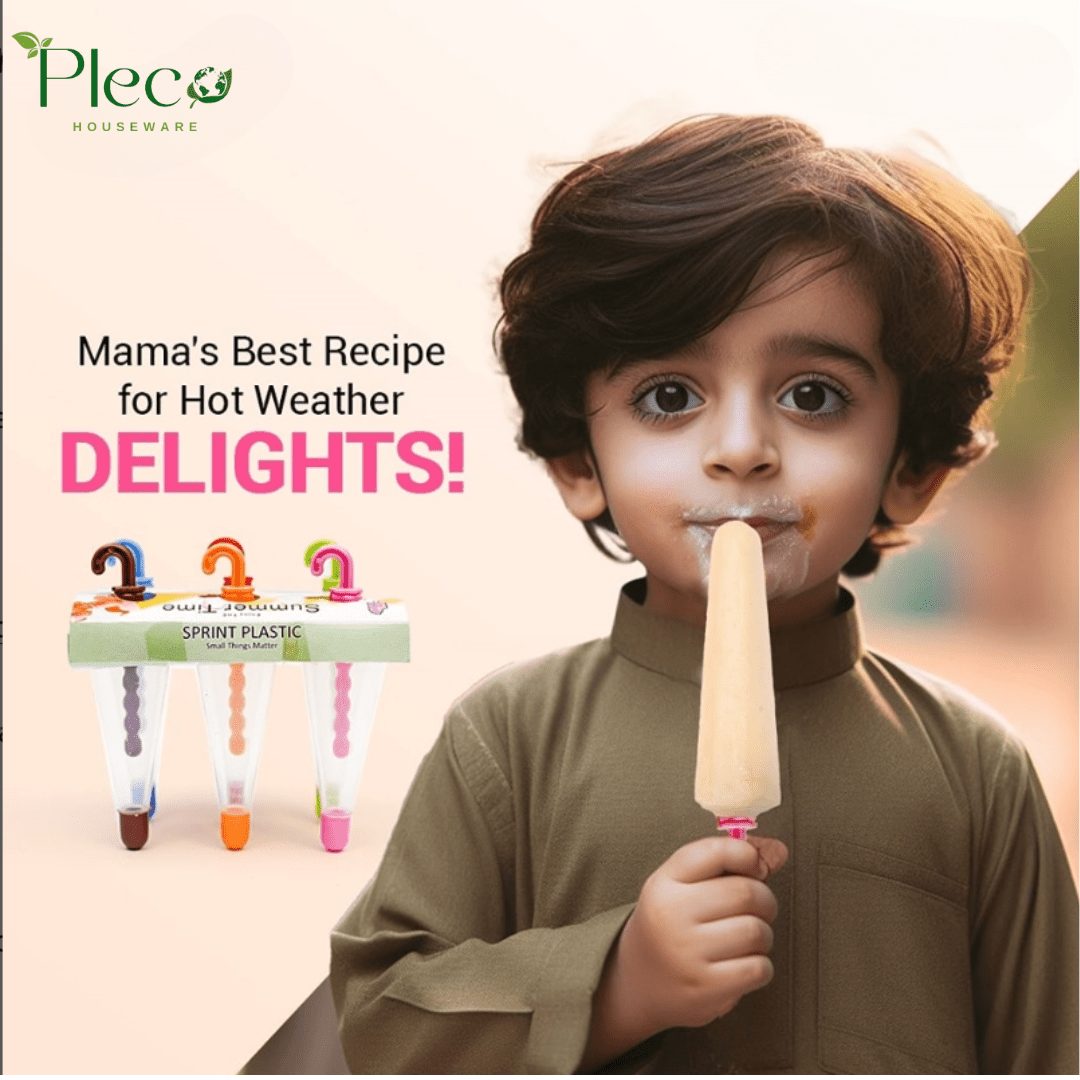 Ice Cream Maker | Ice Lolly Molds Set | Kulfi Maker Plastic - Pleco Houseware