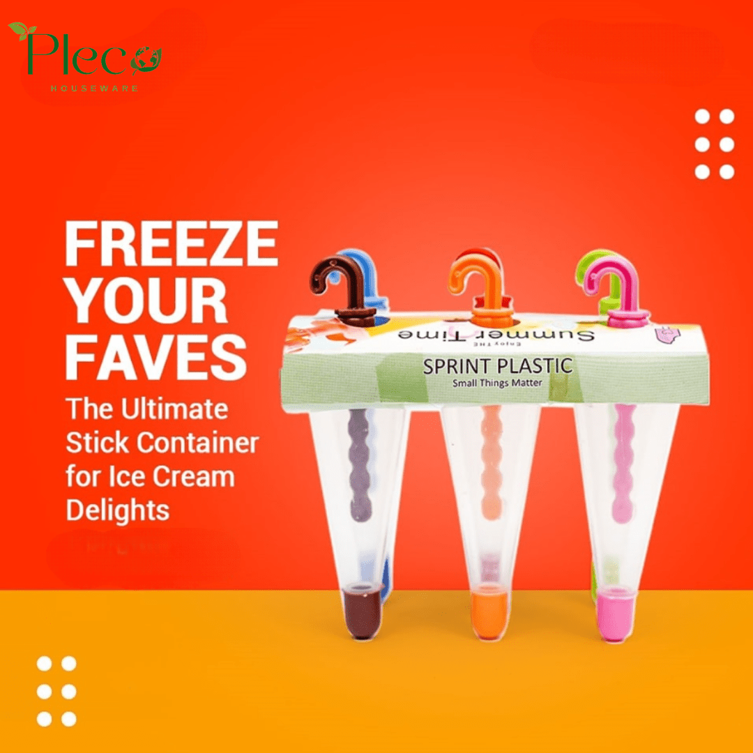 Ice Cream Maker | Ice Lolly Molds Set | Kulfi Maker Plastic - Pleco Houseware