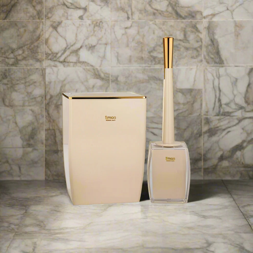 LuxeSwing Dustbin & Brush Set (1810) - Pleco Houseware