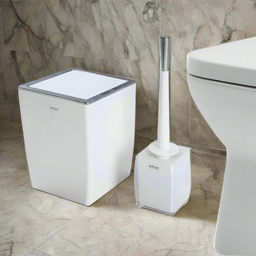 LuxeSwing Dustbin & Brush Set (1810) - Pleco Houseware