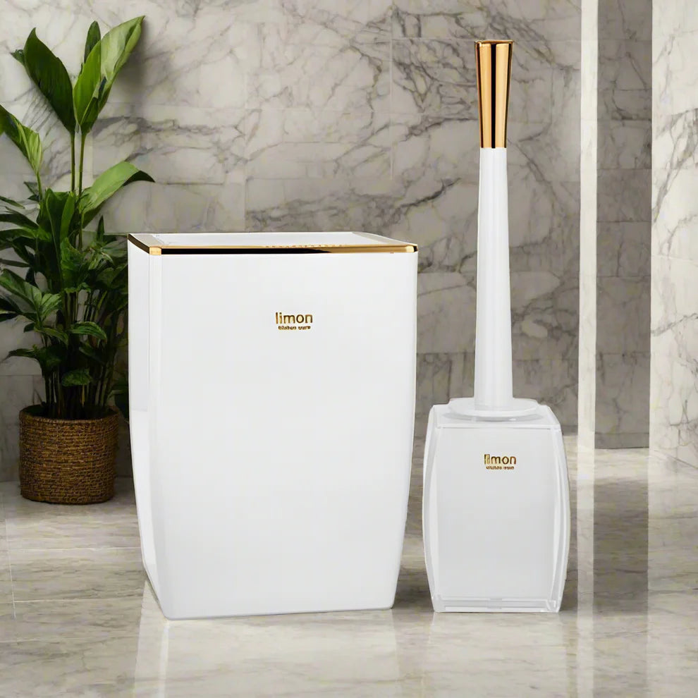 LuxeSwing Dustbin & Brush Set (1810) - Pleco Houseware