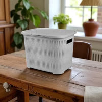Laundry Basket with Lid & Grips