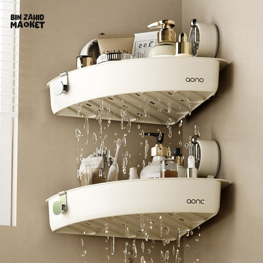 LUXORMOVE NO-DRILL VACUUM SUCTION BATHROOM SHELF – WATERPROOF SHOWER CADDY RACK