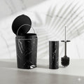 Marble Dustbin & Brush Set - Pleco Houseware