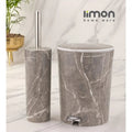 Marble Dustbin & Brush Set - Pleco Houseware