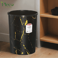 Marble Style Curve Dustbin Black | 18L - Pleco Houseware