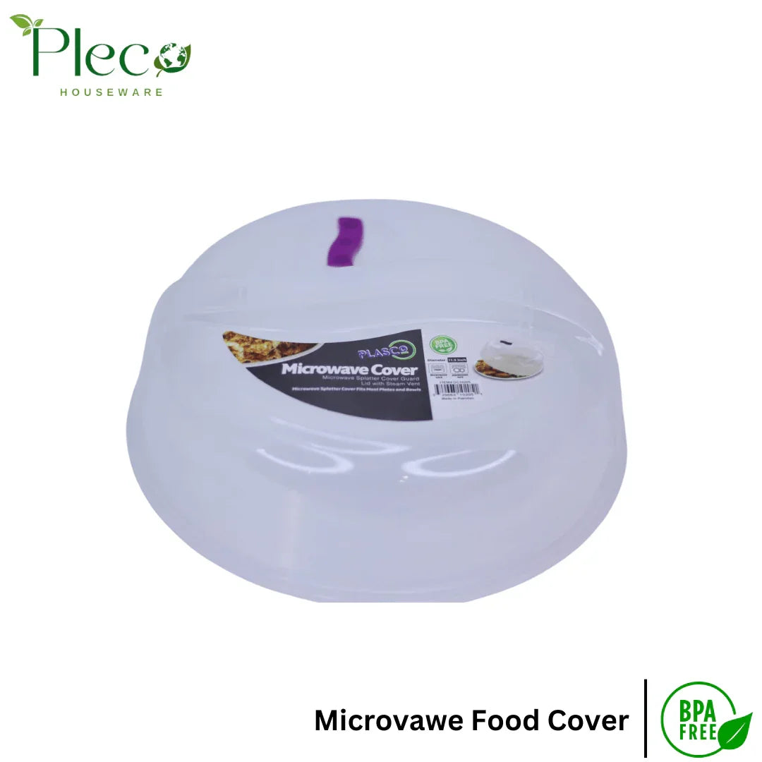 Microwave Cover | Microwave Splatter Cover | Microwave Food Cover | Anti - Splatter with Steam Vents - Pleco Houseware