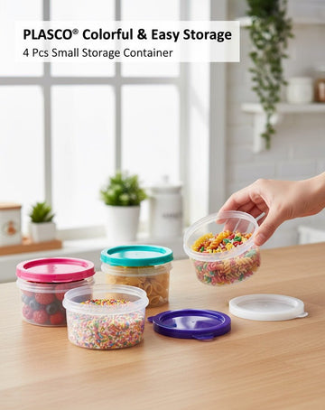 Mini Food Storage Containers | 4 in 1 bowl set | BPA Free Food Container - Pleco Houseware