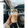 Modern Mason Jar Glass with Straw - Pleco Houseware