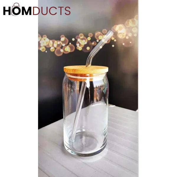 Modern Mason Jar Glass with Straw - Pleco Houseware