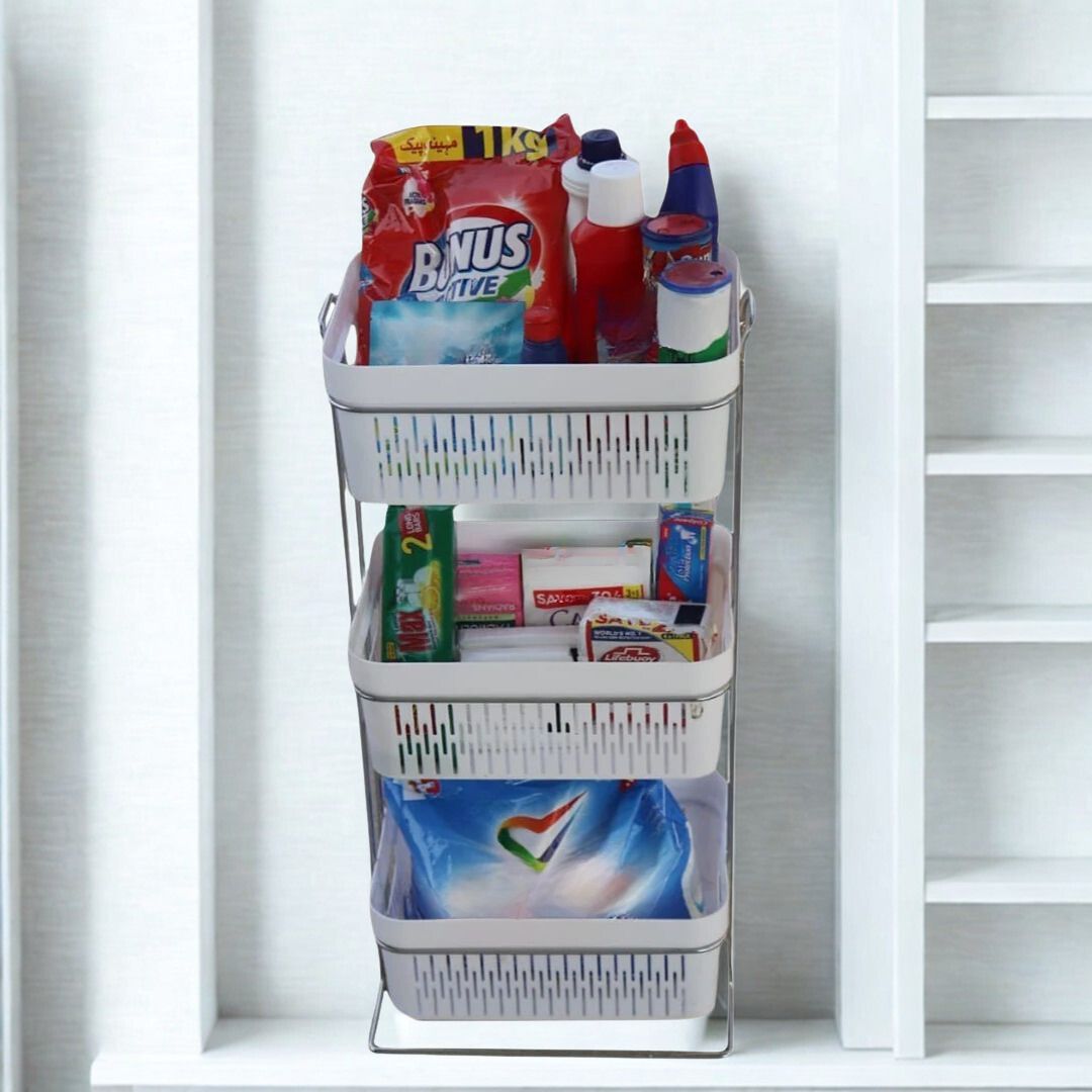 Multipurpose 3 Layer Rack For Kitchen Storage Organizer | Vegetable Rack and Washroom, Bedroom Use - Pleco Houseware