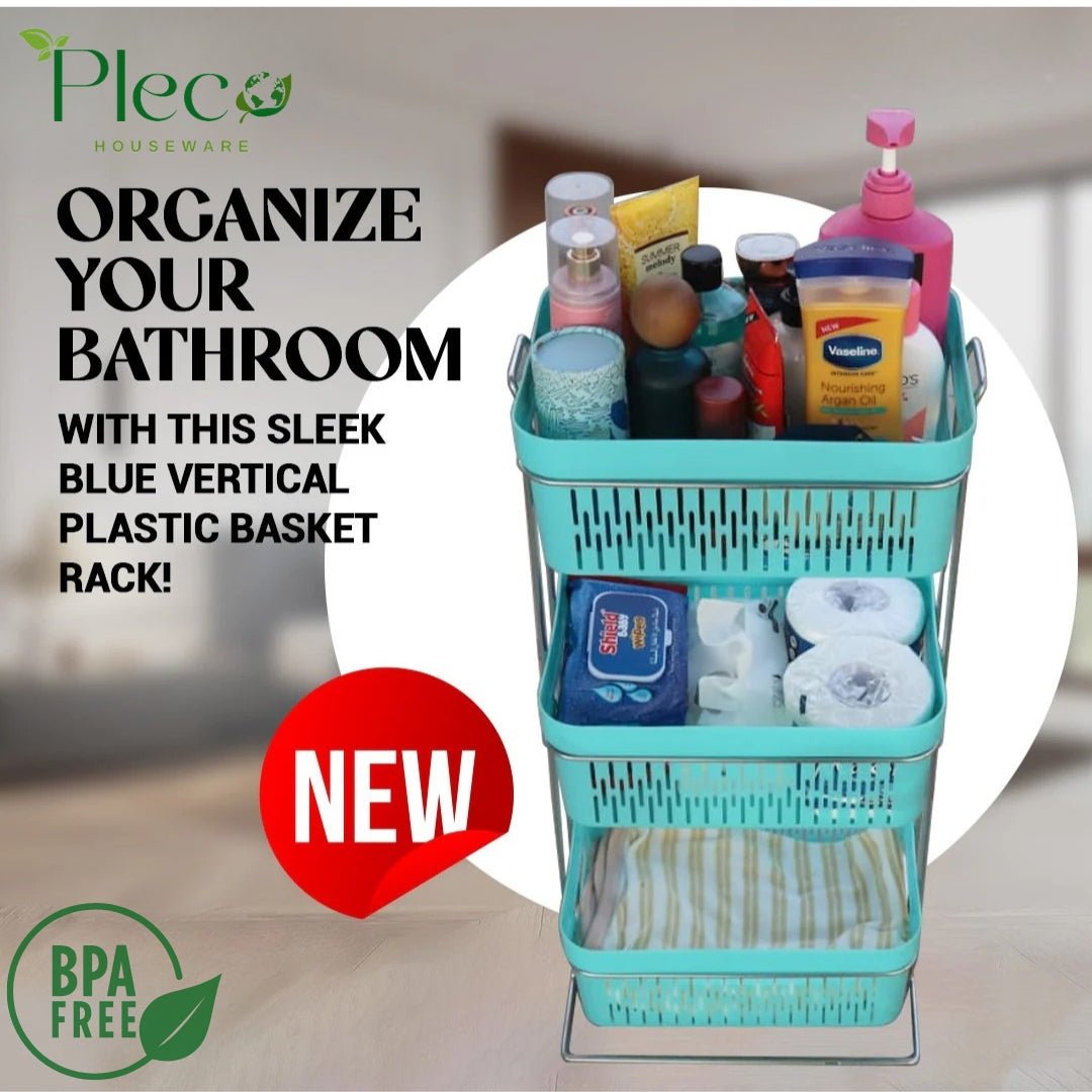 Multipurpose 3 Layer Rack For Kitchen Storage Organizer | Vegetable Rack and Washroom, Bedroom Use - Pleco Houseware