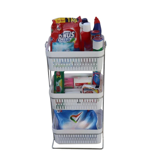 Multipurpose 3 Layer Rack For Kitchen Storage Organizer | Vegetable Rack and Washroom, Bedroom Use - Pleco Houseware