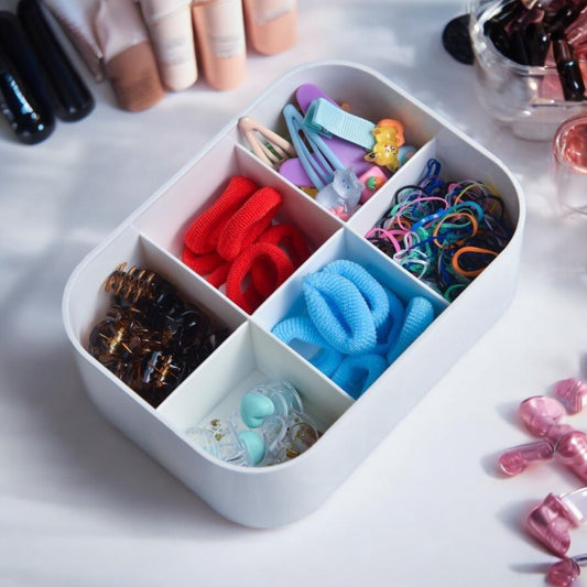 Multipurpose Organizer 6 - Compartment Small Organizer | Jewelery Organizer & Makeup Storage Box - Pleco Houseware