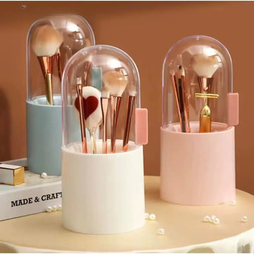 Dome Makeup Brush Holder – Dustproof Acrylic Organizer for Vanity & Travel