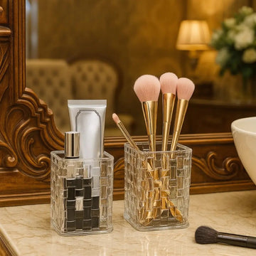 Luxury Crystal Makeup Brush & Cosmetic Organizer