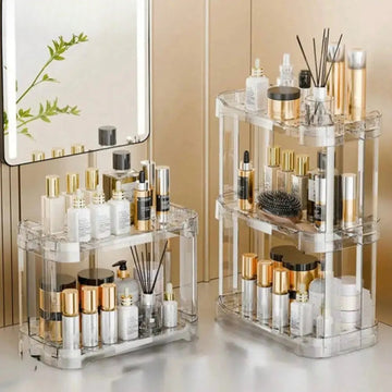 Clear Multi-Layer Cosmetic Organizer: Stylish Storage for Skin Care & Makeup