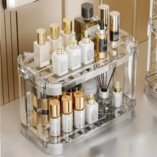 Clear Multi-Layer Cosmetic Organizer: Stylish Storage for Skin Care & Makeup