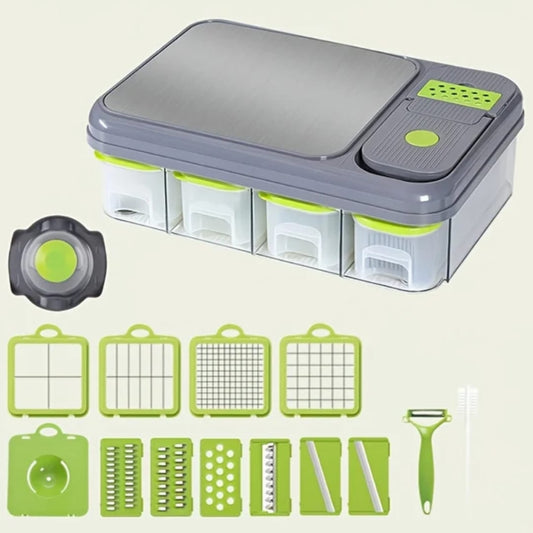 Pleco 3-in-1 Vegetable Chopper Slicer Cutter Storage Box
