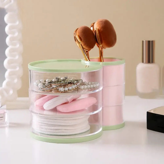 3-LAYER MAKEUP BRUSH STAND – JEWELRY & COSMETIC ORGANIZER