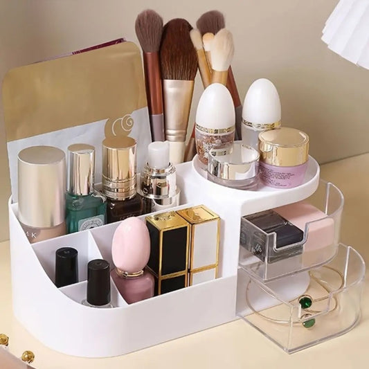 Desktop Cosmetic Organizer With Clear Drawers