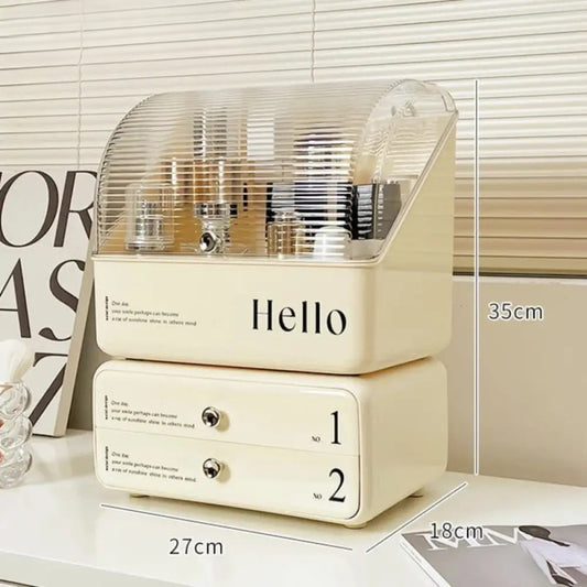 Cosmetic Organizer With Rotating Brush Holder
