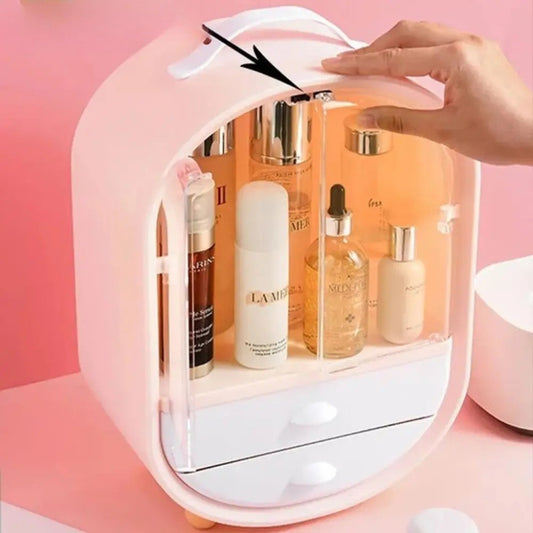 Double Door Cosmetic Organizer With Drawer