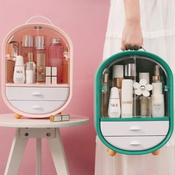 Double Door Cosmetic Organizer With Drawer