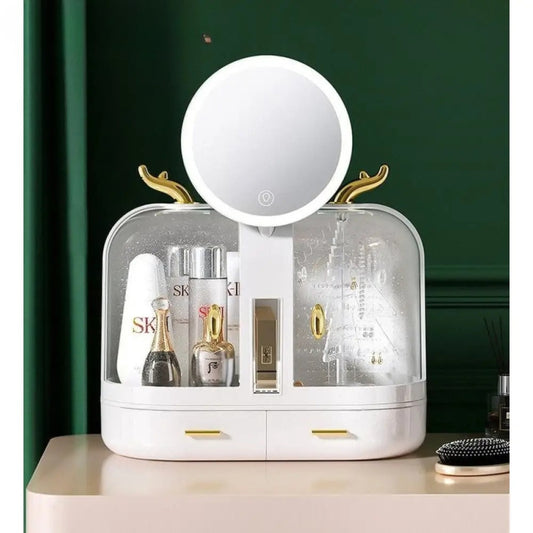Desktop Led Double Door Cosmetic Organizer