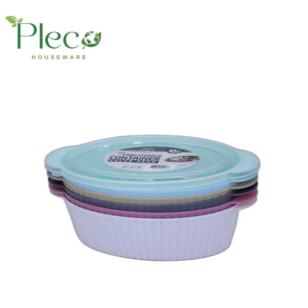 Oval Food Storage Container | 2500ml 2 in 1 Bowl Set With Lid - Pleco Houseware