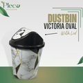 Oval Shape Marble Print Dustbin with Swinging Flapper - Pleco Houseware