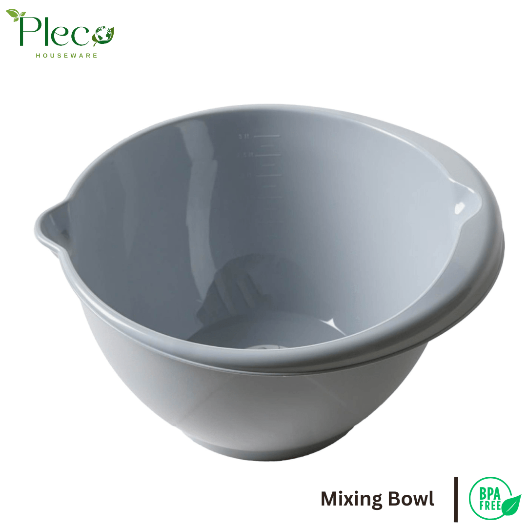 Plastic Mixing Bowl for Baking & Kitchen Use | Flour Mixing, Salad & Cooking Prep Bowl | Durable Stackable Round Bowl for Home Use - Pleco Houseware