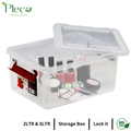 Plastic Storage Box with Lock | 2L & 3L Food Storage Container | Stackable Organizer for Kitchen, Jewelry & Household Items - Pleco Houseware