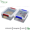 Plastic Storage Box with Lock | 2L & 3L Food Storage Container | Stackable Organizer for Kitchen, Jewelry & Household Items - Pleco Houseware