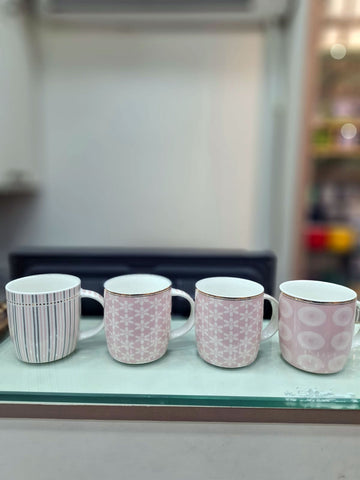 Printed Bone China Mug Set of 6 - Pleco Houseware