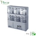 Purity Max Storage Box Condiments & Spice Rack With 6 Spice Jars and Spoons - 500ml - Pleco Houseware