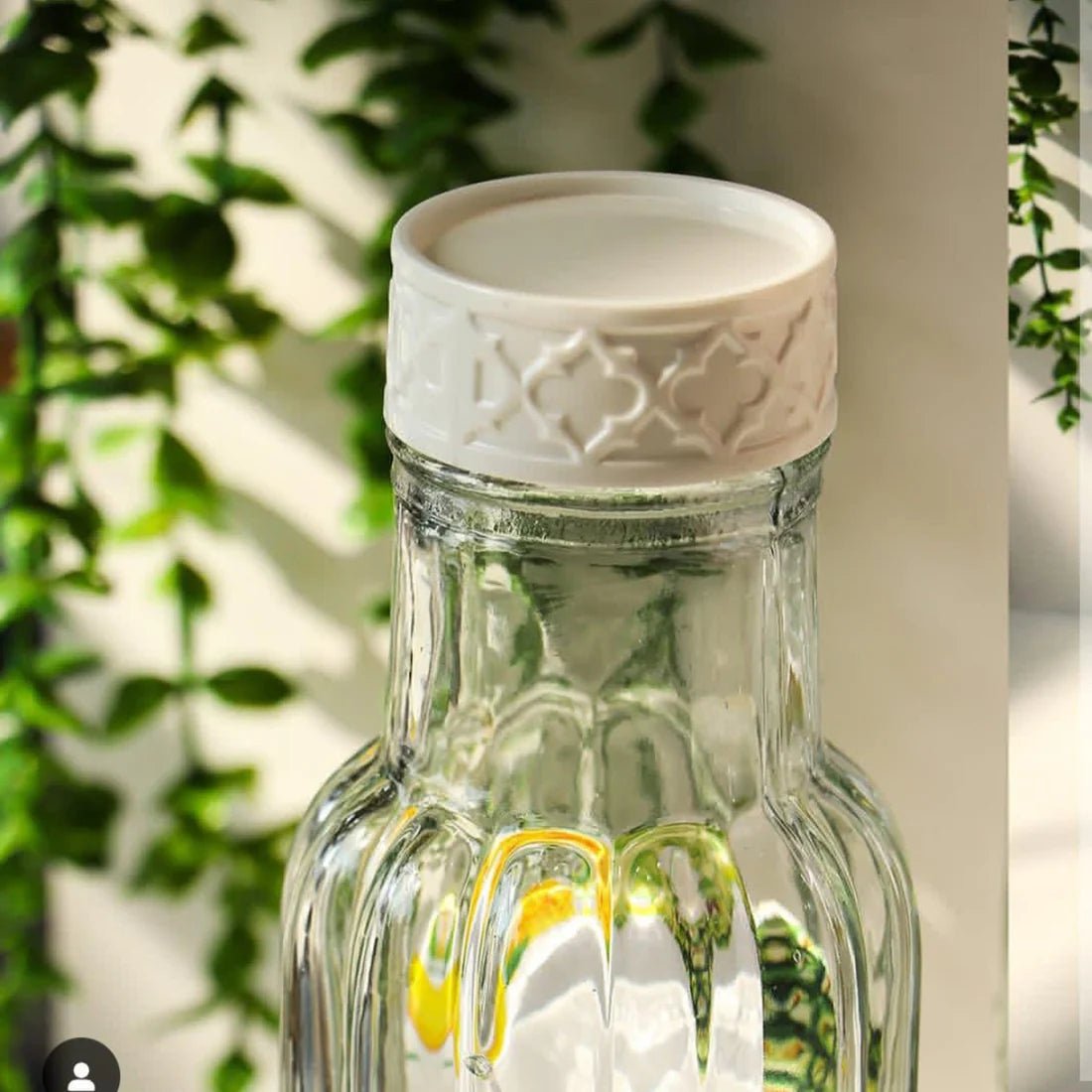 Ribbed Elegance Glass Bottle 1100ml - Pleco Houseware