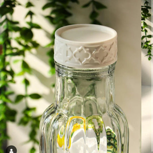 Ribbed Elegance Glass Bottle 1100ml - Pleco Houseware