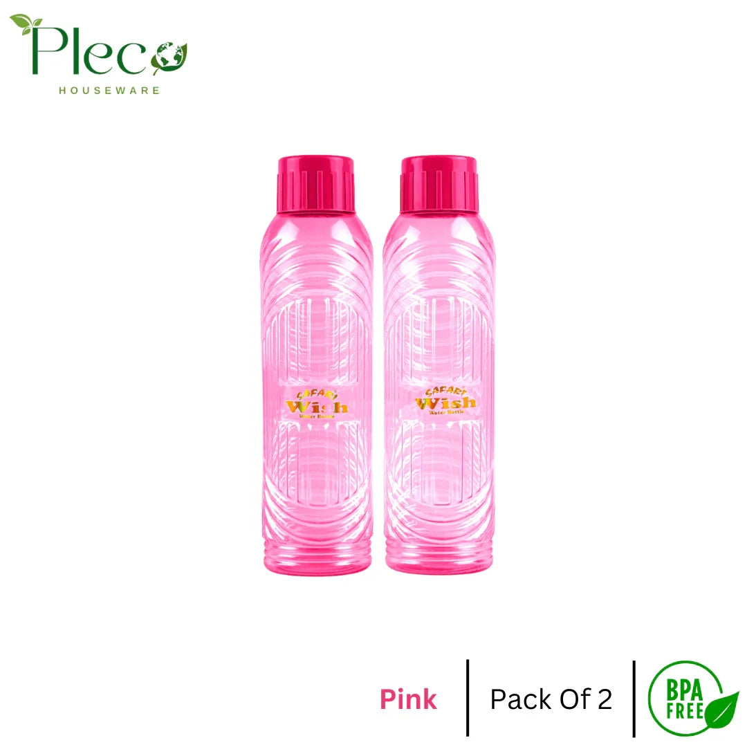 Safari Wish Fridge water bottle | Pack of 2 Fridge water bottle 1.1 Litre (1100ML) BPA Free water bottle - Pleco Houseware