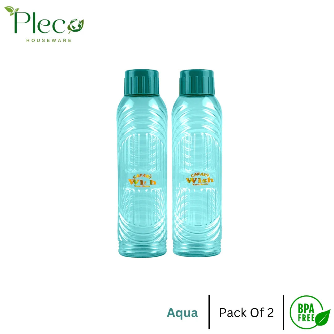 Safari Wish Fridge water bottle | Pack of 2 Fridge water bottle 1.1 Litre (1100ML) BPA Free water bottle - Pleco Houseware