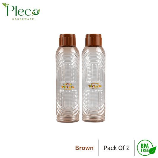 Safari Wish Fridge water bottle | Pack of 2 Fridge water bottle 1.1 Litre (1100ML) BPA Free water bottle - Pleco Houseware