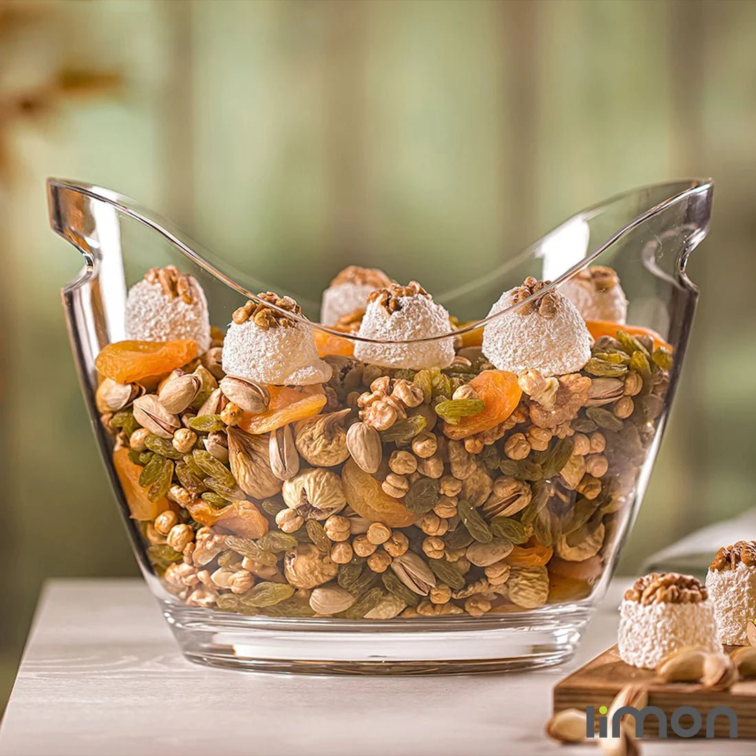 SmartServe Clear Acrylic Bowl with Handles - Pleco Houseware