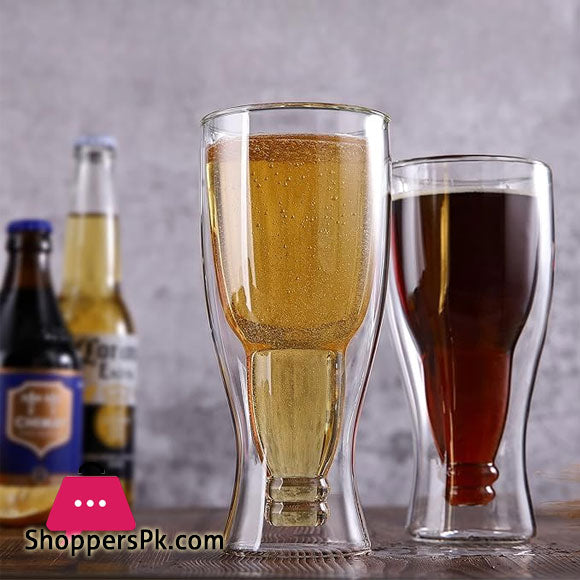 Double Wall Upside Down Beer Glass 250ml - Pleco Houseware