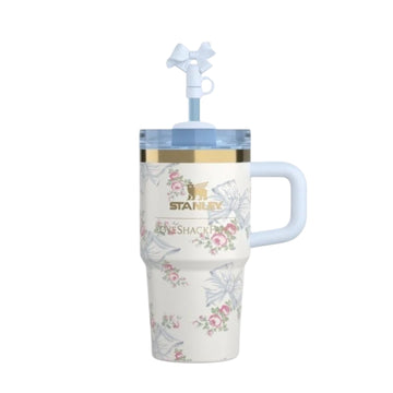 STANLEY X LOVE SHACK FANCY TUMBLER QUENCHER 14OZ - EVERBLOOMING ROSSETES (KHAKI BOX)